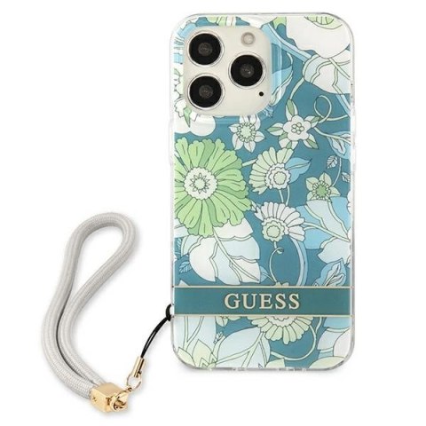 Etui Guess Flower Strap na iPhone 13 Pro Max - zielone