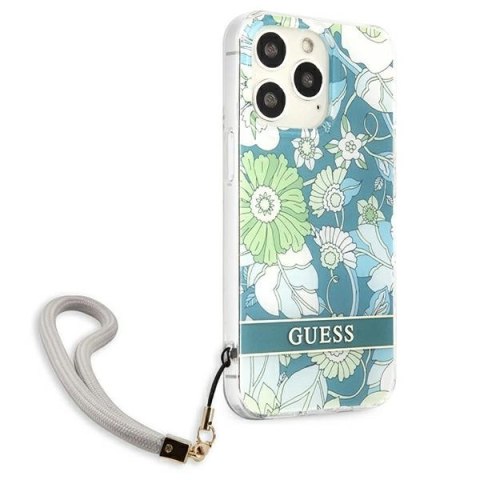 Etui Guess Flower Strap na iPhone 13 Pro / iPhone 13 - zielone