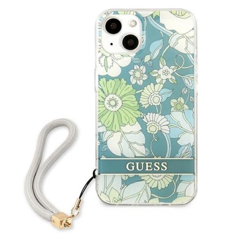 Etui Guess Flower Strap na iPhone 13 - zielone
