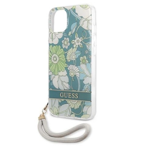 Etui Guess Flower Strap na iPhone 13 - zielone