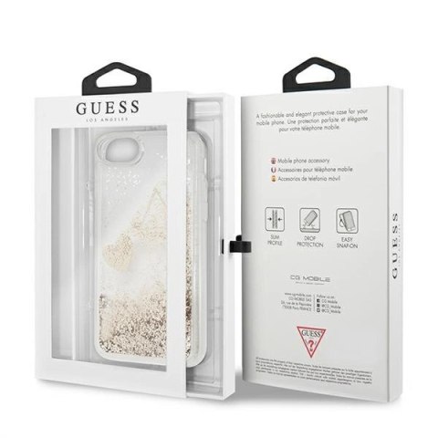 Etui Guess Glitter Charms na iPhone SE 2022 / SE 2020 / 7 / 8 - złote