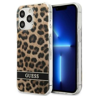 Etui Guess Leopard na iPhone 13 Pro / iPhone 13 - brązowe