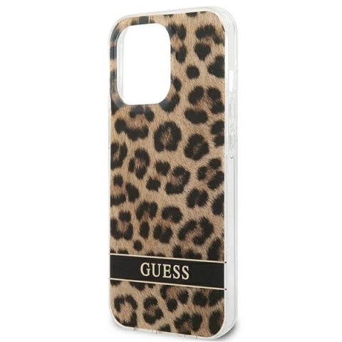 Etui Guess Leopard na iPhone 13 Pro / iPhone 13 - brązowe