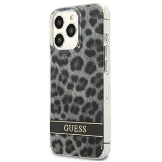 Etui Guess Leopard na iPhone 13 Pro / iPhone 13 - szare