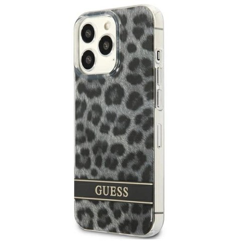 Etui Guess Leopard na iPhone 13 Pro / iPhone 13 - szare