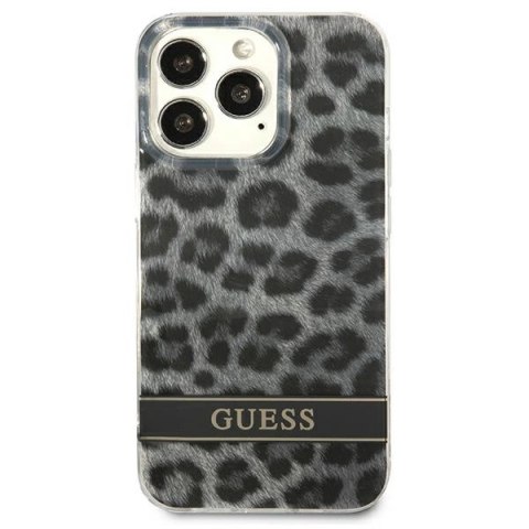 Etui Guess Leopard na iPhone 13 Pro / iPhone 13 - szare