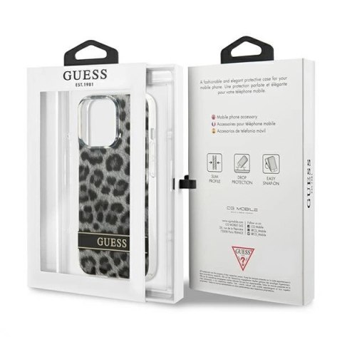 Etui Guess Leopard na iPhone 13 Pro / iPhone 13 - szare