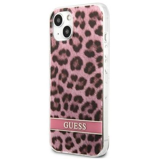 Etui Guess Leopard na iPhone 13 mini - różowe