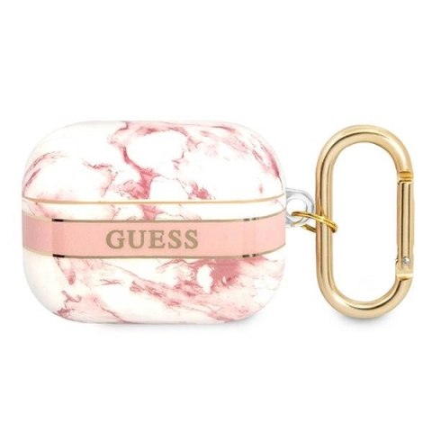 Etui Guess Marble Strap Collection na AirPods Pro - różowe
