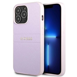 Etui Guess Saffiano Stripe na iPhone 13 Pro Max - fioletowe