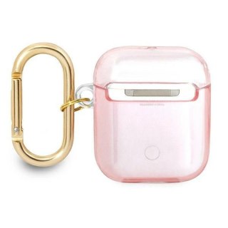 Etui Guess Strap Collection na AirPods 1/2 - różowe