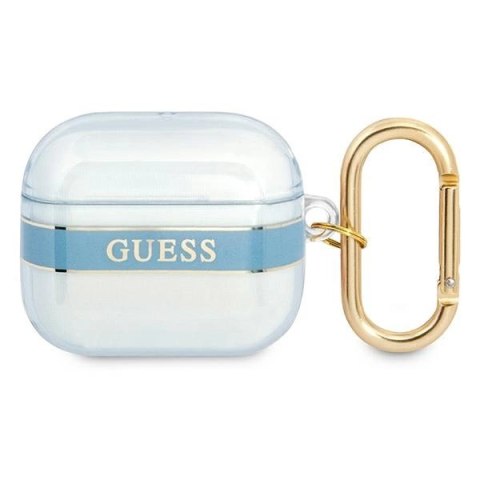 Etui Guess Strap Collection na AirPods 3 cover - niebieskie