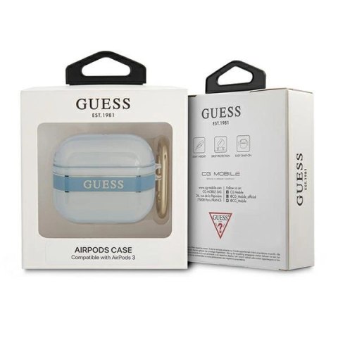 Etui Guess Strap Collection na AirPods 3 cover - niebieskie