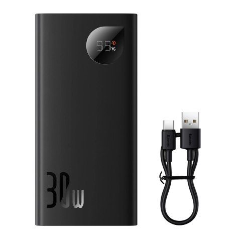 Baseus Adaman2 powerbank z wyświetlaczem cyfrowym 10000mAh 30W 2 x USB / 1x USB Typ C Overseas Edition PD QC SCP czarny (PPAD040 Baseus Adaman2 powerbank z wyświetlaczem cyfrowym 10000mAh 30W 2 x USB / 1x USB Typ C Overseas Edition PD QC SCP czarny (PPAD040