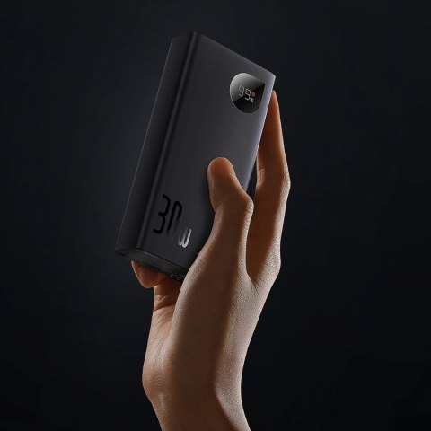 Baseus Adaman2 powerbank z wyświetlaczem cyfrowym 10000mAh 30W 2 x USB / 1x USB Typ C Overseas Edition PD QC SCP czarny (PPAD040 Baseus Adaman2 powerbank z wyświetlaczem cyfrowym 10000mAh 30W 2 x USB / 1x USB Typ C Overseas Edition PD QC SCP czarny (PPAD040