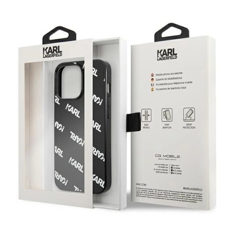 Etui Karl Lagerfeld Allover na iPhone 13 Pro / iPhone 13 - czarne Etui Karl Lagerfeld Allover na iPhone 13 Pro / iPhone 13 - czarne