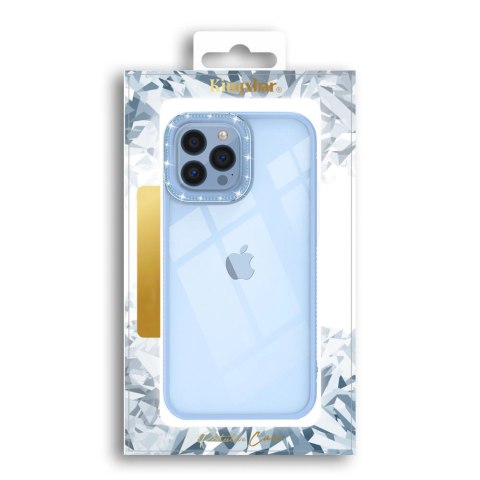 Kingxbar Sparkle Series etui iPhone 13 Pro z kryształami obudowa pokrowiec na tył plecki niebieski