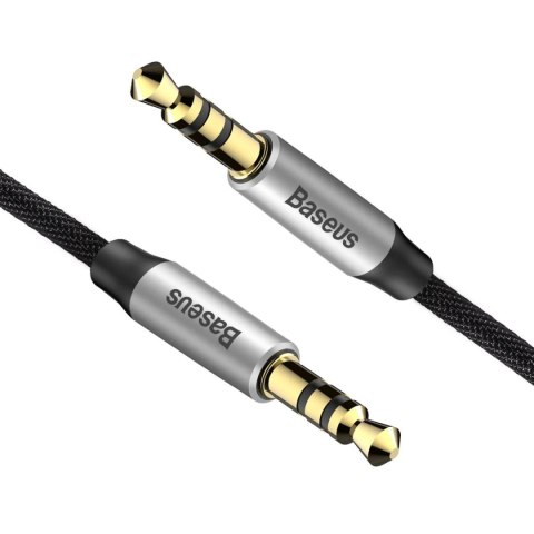 Baseus Yiven M30 kabel audio stereo AUX 3,5 mm męski mini jack 1,5m srebrno-czarny (CAM30-CS1) Baseus Yiven M30 kabel audio stereo AUX 3,5 mm męski mini jack 1,5m srebrno-czarny (CAM30-CS1)