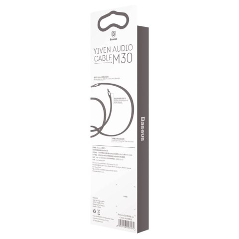 Baseus Yiven M30 kabel audio stereo AUX 3,5 mm męski mini jack 1,5m srebrno-czarny (CAM30-CS1) Baseus Yiven M30 kabel audio stereo AUX 3,5 mm męski mini jack 1,5m srebrno-czarny (CAM30-CS1)