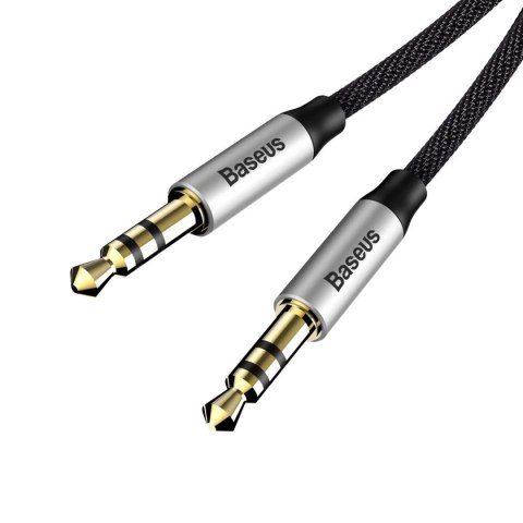 Baseus Yiven M30 kabel audio stereo AUX 3,5 mm męski mini jack 1m srebrno-czarny (CAM30-BS1) Baseus Yiven M30 kabel audio stereo AUX 3,5 mm męski mini jack 1m srebrno-czarny (CAM30-BS1)