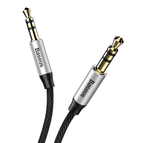Baseus Yiven M30 kabel audio stereo AUX 3,5 mm męski mini jack 1m srebrno-czarny (CAM30-BS1) Baseus Yiven M30 kabel audio stereo AUX 3,5 mm męski mini jack 1m srebrno-czarny (CAM30-BS1)
