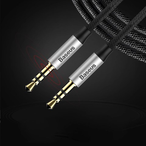 Baseus Yiven M30 kabel audio stereo AUX 3,5 mm męski mini jack 1m srebrno-czarny (CAM30-BS1) Baseus Yiven M30 kabel audio stereo AUX 3,5 mm męski mini jack 1m srebrno-czarny (CAM30-BS1)