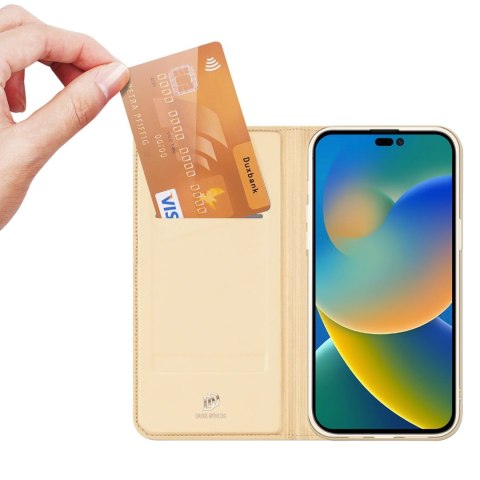 Dux Ducis Skin Pro kabura etui pokrowiec z klapką iPhone 14 Pro złoty Dux Ducis Skin Pro kabura etui pokrowiec z klapką iPhone 14 Pro złoty