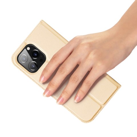 Dux Ducis Skin Pro kabura etui pokrowiec z klapką iPhone 14 Pro złoty Dux Ducis Skin Pro kabura etui pokrowiec z klapką iPhone 14 Pro złoty