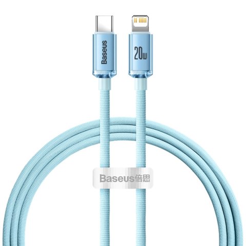 Kabel Baseus CAJY001303 Lightning - USB-C PD 20W 480Mb/s 1,2m - niebieski Kabel Baseus CAJY001303 Lightning - USB-C PD 20W 480Mb/s 1,2m - niebieski