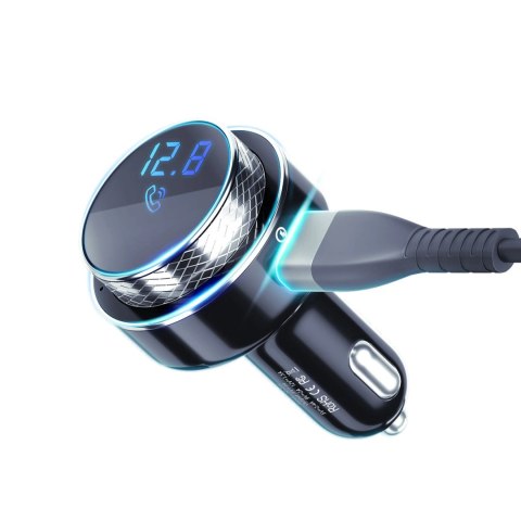 Transmiter samochodowy 3mk Hyper Car FM Transmitter z portem USB-A - czarny Transmiter samochodowy 3mk Hyper Car FM Transmitter z portem USB-A - czarny