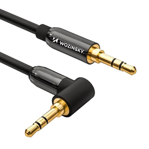 Wozinsky kabel AUX kątowy (męski-męski) kabel mini jack 1,5 m czarny Wozinsky kabel AUX kątowy (męski-męski) kabel mini jack 1,5 m czarny