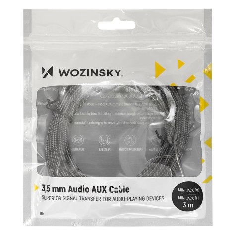 Wozinsky przedłużacz mini jack (żeński-męski) przedłużka AUX 5 m czarny Wozinsky przedłużacz mini jack (żeński-męski) przedłużka AUX 5 m czarny