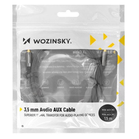 Wozinsky uniwersalny kabel mini jack 2x kabel AUX 1,5 m czarny Wozinsky uniwersalny kabel mini jack 2x kabel AUX 1,5 m czarny