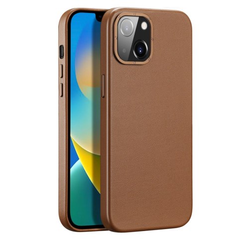 Dux Ducis Grit skórzane etui do iPhone 14 Plus elegancki pokrowiec ze sztucznej skóry (kompatybilne z MagSafe) brązowy Dux Ducis Grit skórzane etui do iPhone 14 Plus elegancki pokrowiec ze sztucznej skóry (kompatybilne z MagSafe) brązowy