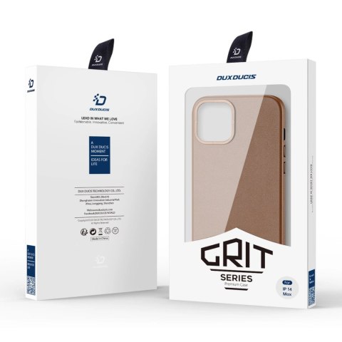 Dux Ducis Grit skórzane etui do iPhone 14 Plus elegancki pokrowiec ze sztucznej skóry (kompatybilne z MagSafe) brązowy Dux Ducis Grit skórzane etui do iPhone 14 Plus elegancki pokrowiec ze sztucznej skóry (kompatybilne z MagSafe) brązowy