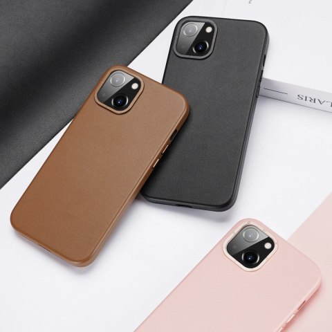Dux Ducis Grit skórzane etui do iPhone 14 Plus elegancki pokrowiec ze sztucznej skóry (kompatybilne z MagSafe) brązowy Dux Ducis Grit skórzane etui do iPhone 14 Plus elegancki pokrowiec ze sztucznej skóry (kompatybilne z MagSafe) brązowy