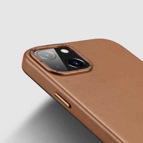 Dux Ducis Grit skórzane etui do iPhone 14 Plus elegancki pokrowiec ze sztucznej skóry (kompatybilne z MagSafe) brązowy Dux Ducis Grit skórzane etui do iPhone 14 Plus elegancki pokrowiec ze sztucznej skóry (kompatybilne z MagSafe) brązowy
