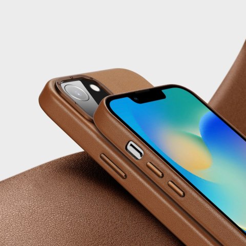 Dux Ducis Grit skórzane etui do iPhone 14 Plus elegancki pokrowiec ze sztucznej skóry (kompatybilne z MagSafe) brązowy Dux Ducis Grit skórzane etui do iPhone 14 Plus elegancki pokrowiec ze sztucznej skóry (kompatybilne z MagSafe) brązowy