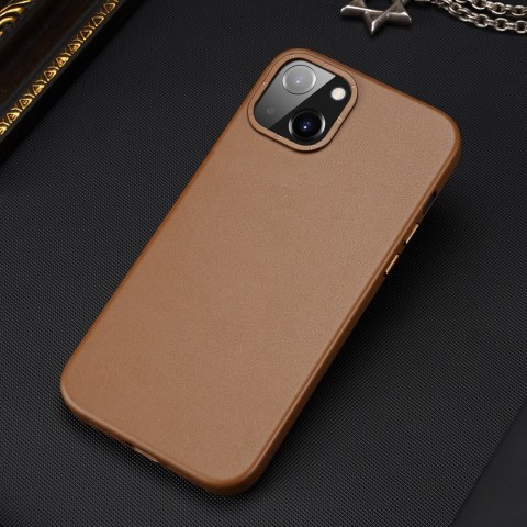 Dux Ducis Grit skórzane etui do iPhone 14 Plus elegancki pokrowiec ze sztucznej skóry (kompatybilne z MagSafe) brązowy Dux Ducis Grit skórzane etui do iPhone 14 Plus elegancki pokrowiec ze sztucznej skóry (kompatybilne z MagSafe) brązowy