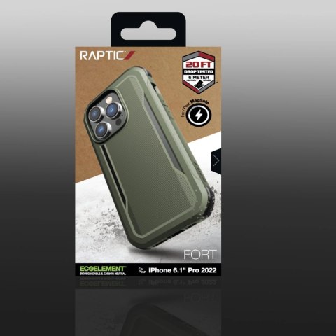 Raptic X-Doria Fort Case etui iPhone 14 Pro z MagSafe pancerny pokrowiec zielony Raptic X-Doria Fort Case etui iPhone 14 Pro z MagSafe pancerny pokrowiec zielony