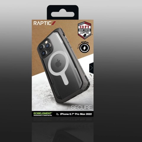 Raptic X-Doria Secure Case etui iPhone 14 Pro Max z MagSafe pancerny pokrowiec czarny Raptic X-Doria Secure Case etui iPhone 14 Pro Max z MagSafe pancerny pokrowiec czarny