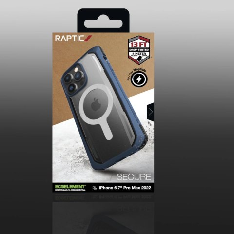 Raptic X-Doria Secure Case etui iPhone 14 Pro Max z MagSafe pancerny pokrowiec niebieski Raptic X-Doria Secure Case etui iPhone 14 Pro Max z MagSafe pancerny pokrowiec niebieski