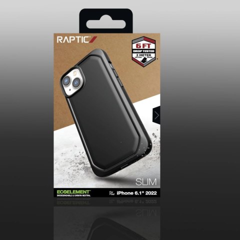 Raptic X-Doria Slim Case etui iPhone 14 pokrowiec plecki czarny Raptic X-Doria Slim Case etui iPhone 14 pokrowiec plecki czarny