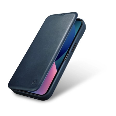 ICarer CE Oil Wax Premium Leather Folio Case skórzane etui iPhone 14 Pro z klapką magnetyczne MagSafe niebieski (AKI14220706-BU) ICarer CE Oil Wax Premium Leather Folio Case skórzane etui iPhone 14 Pro z klapką magnetyczne MagSafe niebieski (AKI14220706-BU)