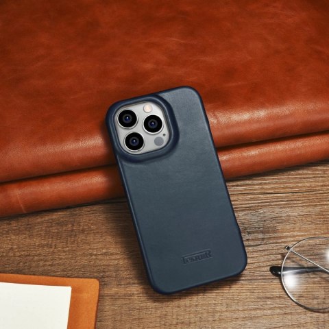 ICarer CE Oil Wax Premium Leather Folio Case skórzane etui iPhone 14 Pro z klapką magnetyczne MagSafe niebieski (AKI14220706-BU) ICarer CE Oil Wax Premium Leather Folio Case skórzane etui iPhone 14 Pro z klapką magnetyczne MagSafe niebieski (AKI14220706-BU)