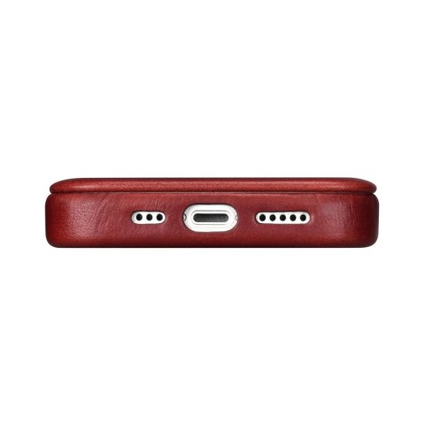 ICarer CE Oil Wax Premium Leather Folio Case skórzane etui iPhone 14 z klapką magnetyczne MagSafe czerwony (AKI14220705-RD) ICarer CE Oil Wax Premium Leather Folio Case skórzane etui iPhone 14 z klapką magnetyczne MagSafe czerwony (AKI14220705-RD)