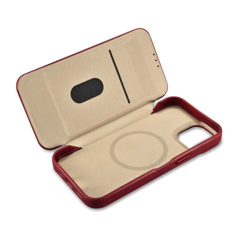ICarer CE Oil Wax Premium Leather Folio Case skórzane etui iPhone 14 z klapką magnetyczne MagSafe czerwony (AKI14220705-RD) ICarer CE Oil Wax Premium Leather Folio Case skórzane etui iPhone 14 z klapką magnetyczne MagSafe czerwony (AKI14220705-RD)
