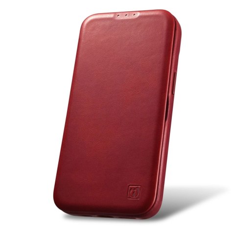ICarer CE Oil Wax Premium Leather Folio Case skórzane etui iPhone 14 z klapką magnetyczne MagSafe czerwony (AKI14220705-RD) ICarer CE Oil Wax Premium Leather Folio Case skórzane etui iPhone 14 z klapką magnetyczne MagSafe czerwony (AKI14220705-RD)