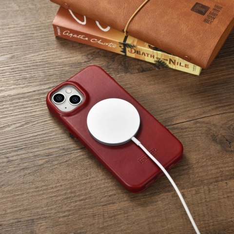 ICarer CE Oil Wax Premium Leather Folio Case skórzane etui iPhone 14 z klapką magnetyczne MagSafe czerwony (AKI14220705-RD) ICarer CE Oil Wax Premium Leather Folio Case skórzane etui iPhone 14 z klapką magnetyczne MagSafe czerwony (AKI14220705-RD)