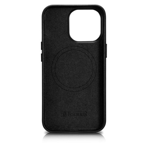 ICarer Case Leather pokrowiec etui z naturalnej skóry do iPhone 14 Pro Max czarny (WMI14220708-BK) (kompatybilne z MagSafe) ICarer Case Leather pokrowiec etui z naturalnej skóry do iPhone 14 Pro Max czarny (WMI14220708-BK) (kompatybilne z MagSafe)